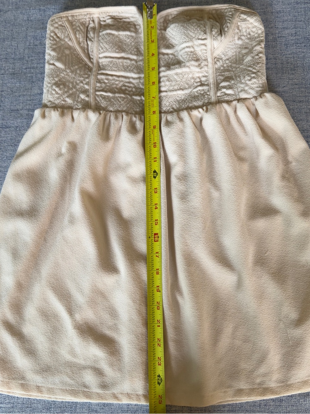 Strapless Blush Cream Mini Dress